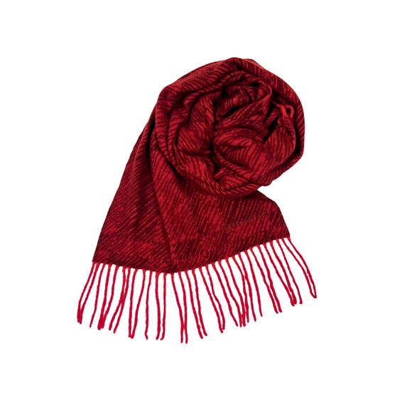 Louis Vuitton Red Tonal Check Cashmere Scarf 100% Cashmere | Made in Italy - Picture 1 of 6